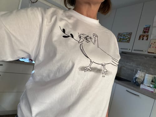 Customer photo review of PREMIUM SHIRT BUBEN • POWER PEACE PIGEON - hell