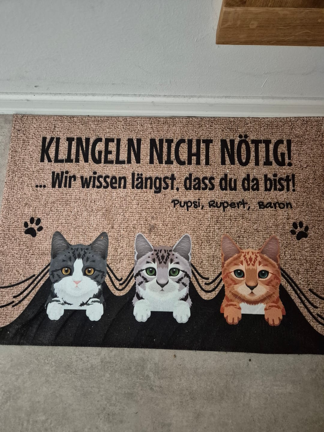 Customer photo review of Klingeln nicht nötig - Individuelle Fußmatte