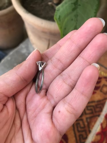 Customer photo review of THE PRISMATIC STONE OF MOISSANITE RING