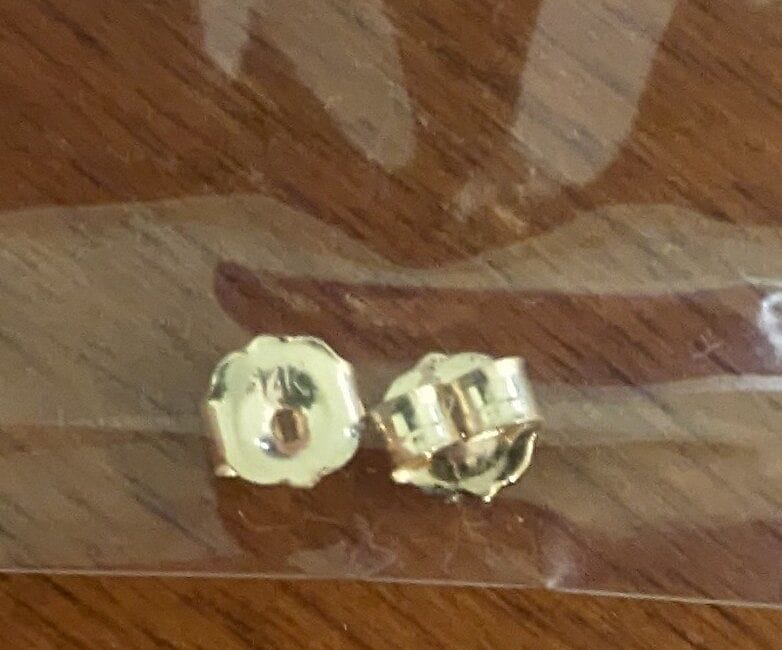Customer photo review of 14K Gold Solid and Silicone Earring Backs