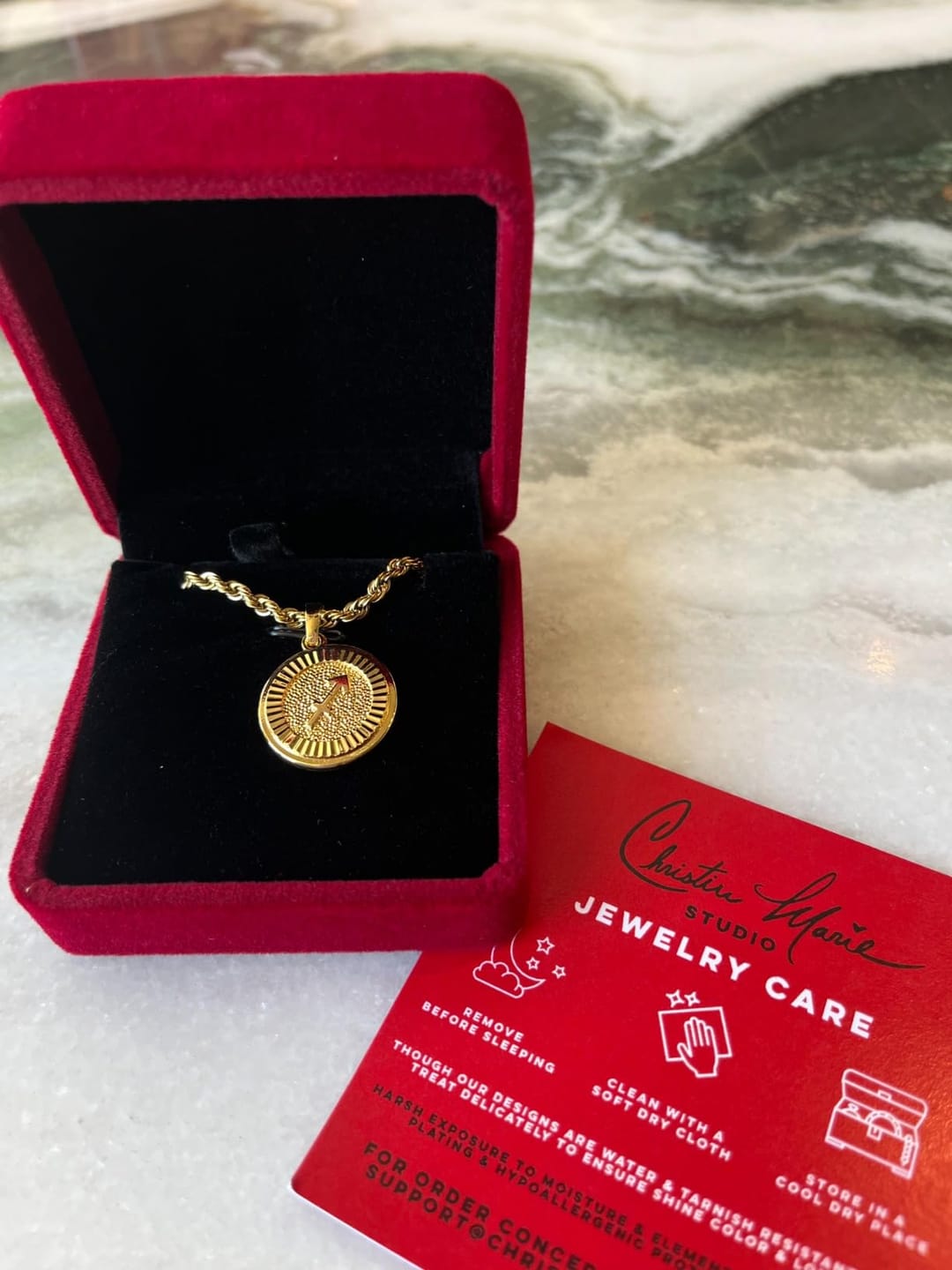 Customer photo review of Zodiac Necklace Gold