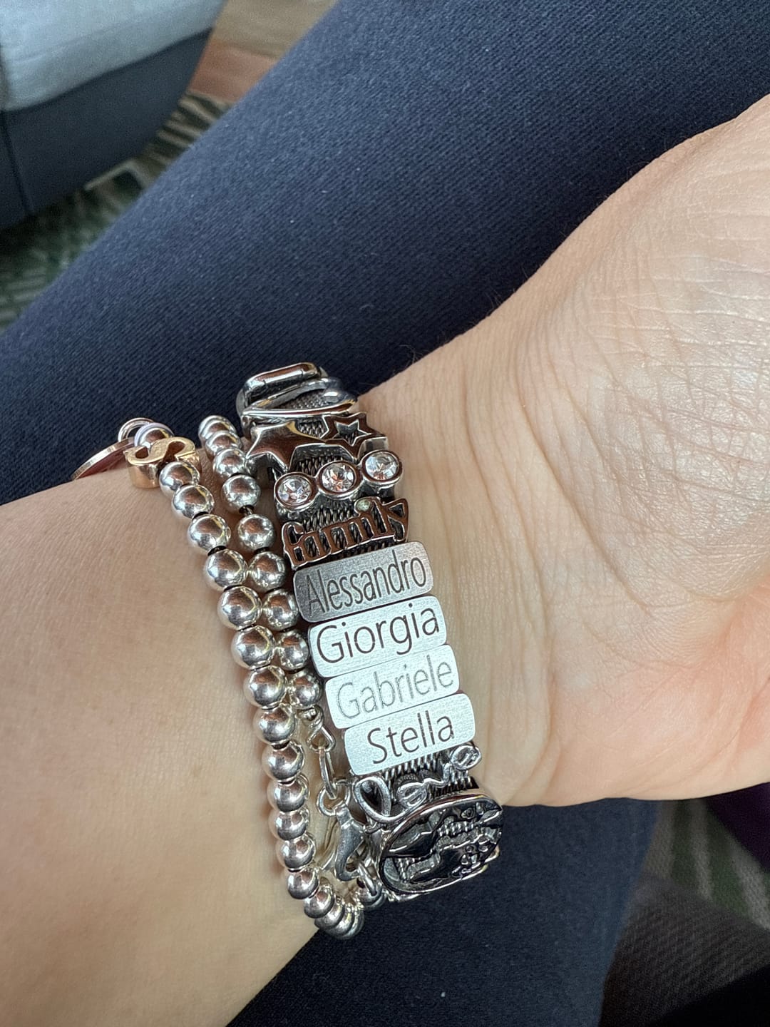 Customer photo review of Mesh charm name silver