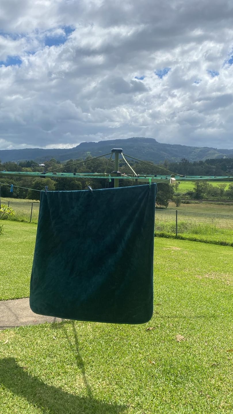 Customer photo review of Waterproof Splash Blanket™ - Emerald Green The OG
