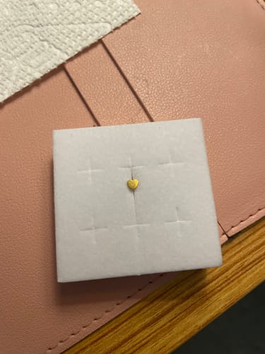 Customer photo review of Heart Flatback Stud Gold