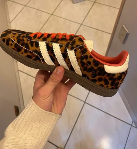 Customer photo review of Adidas Samba OG 'Preloved Red Leopard' – Women’s