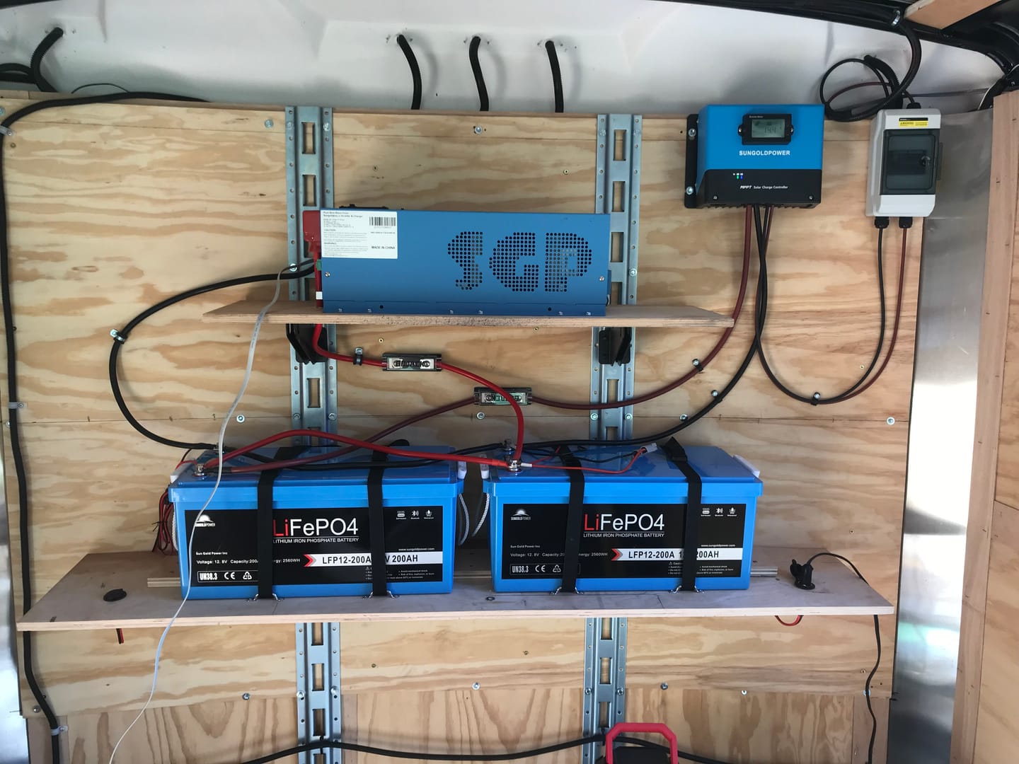 Customer photo review of SunGoldPower | Off Grid Solar Kit 3000W Inverter 12VDC 120V Output LifePO4 Battery 600 watt Solar Back Up SGK-PRO3