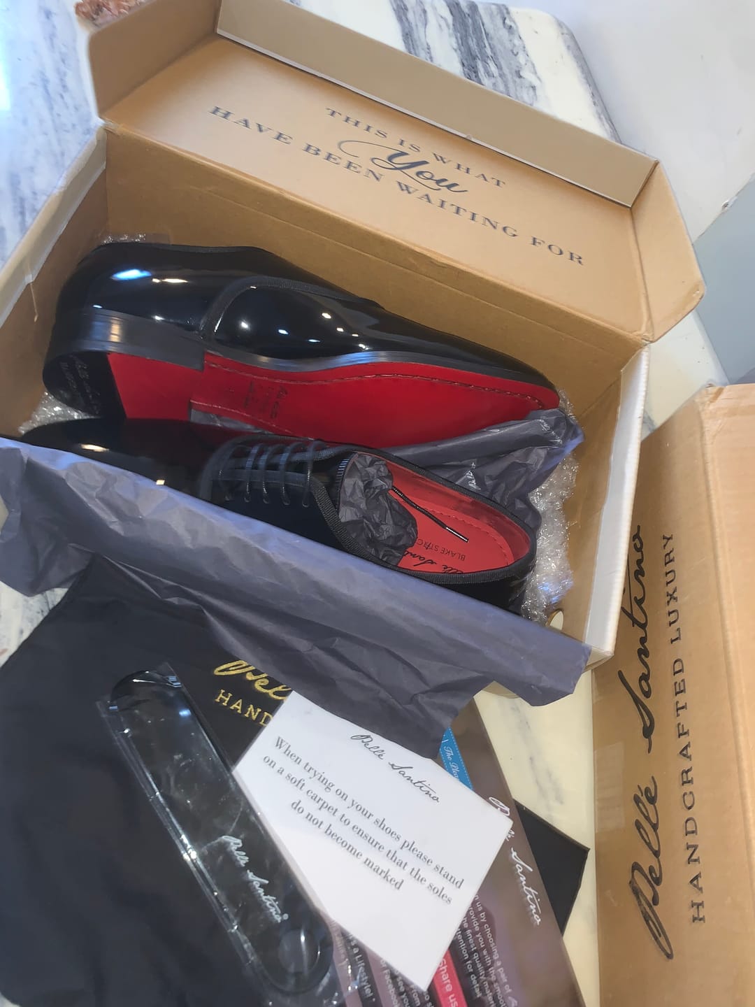 Customer photo review of Tux Patent Oxfords