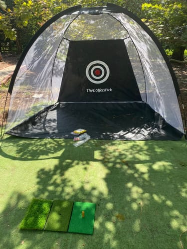 Customer photo review of Golf Practice Net for Indoors and Outdoors