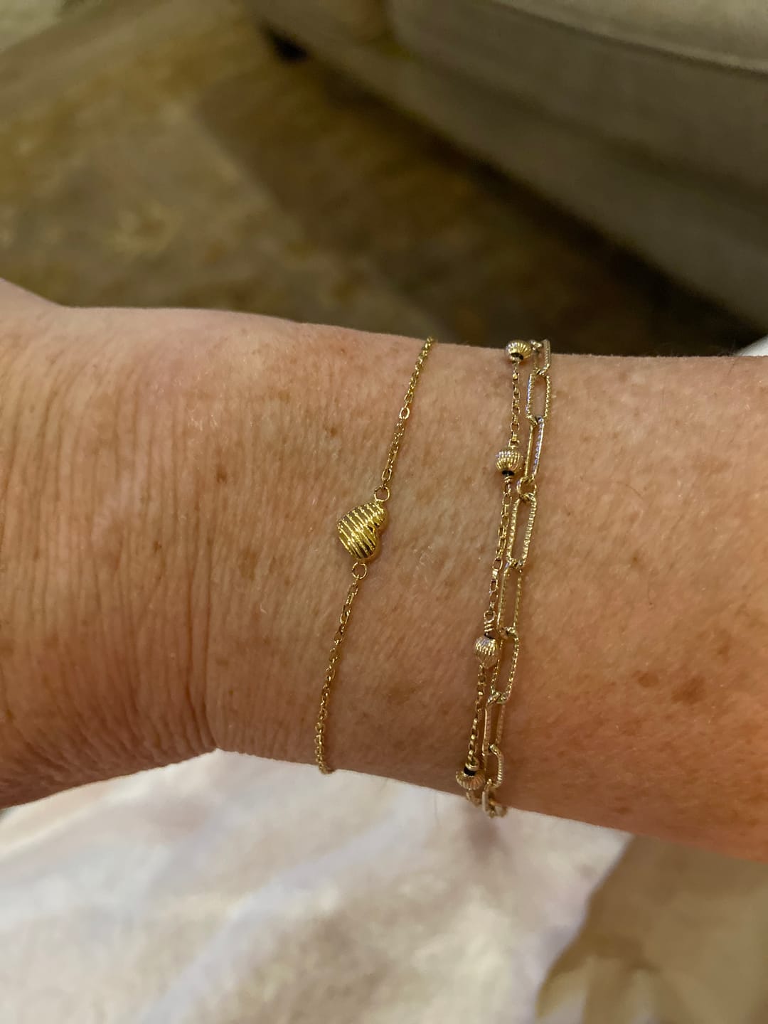 Customer photo review of Bridesmaid Dainty Heart Bracelet