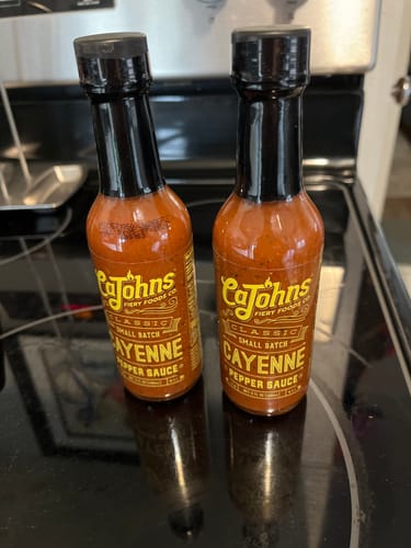 Customer photo review of CaJohns Small Batch Cayenne Pepper Hot Sauce