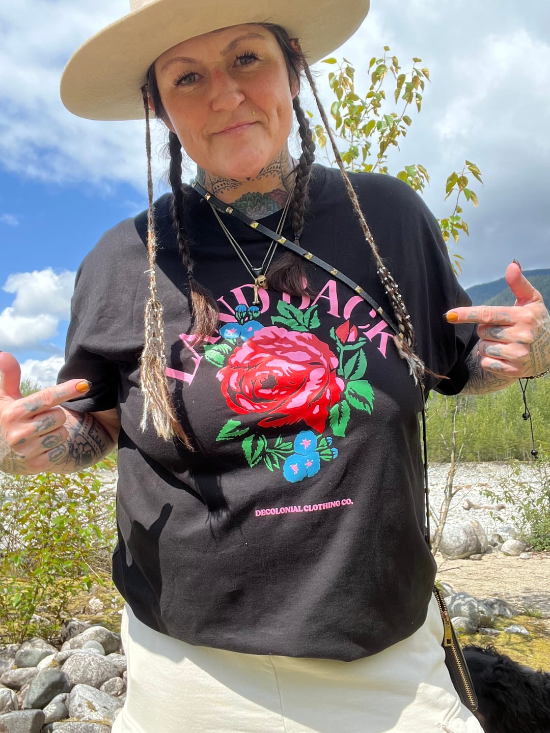 Customer photo review of Rose Land Back T-Shirt