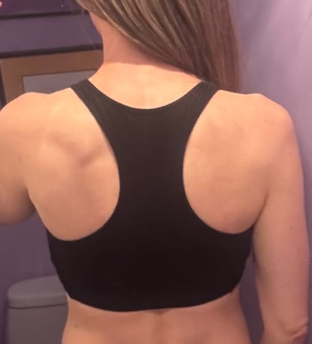 Customer photo review of New Women's Bamboo Padded Sports Bra in Black