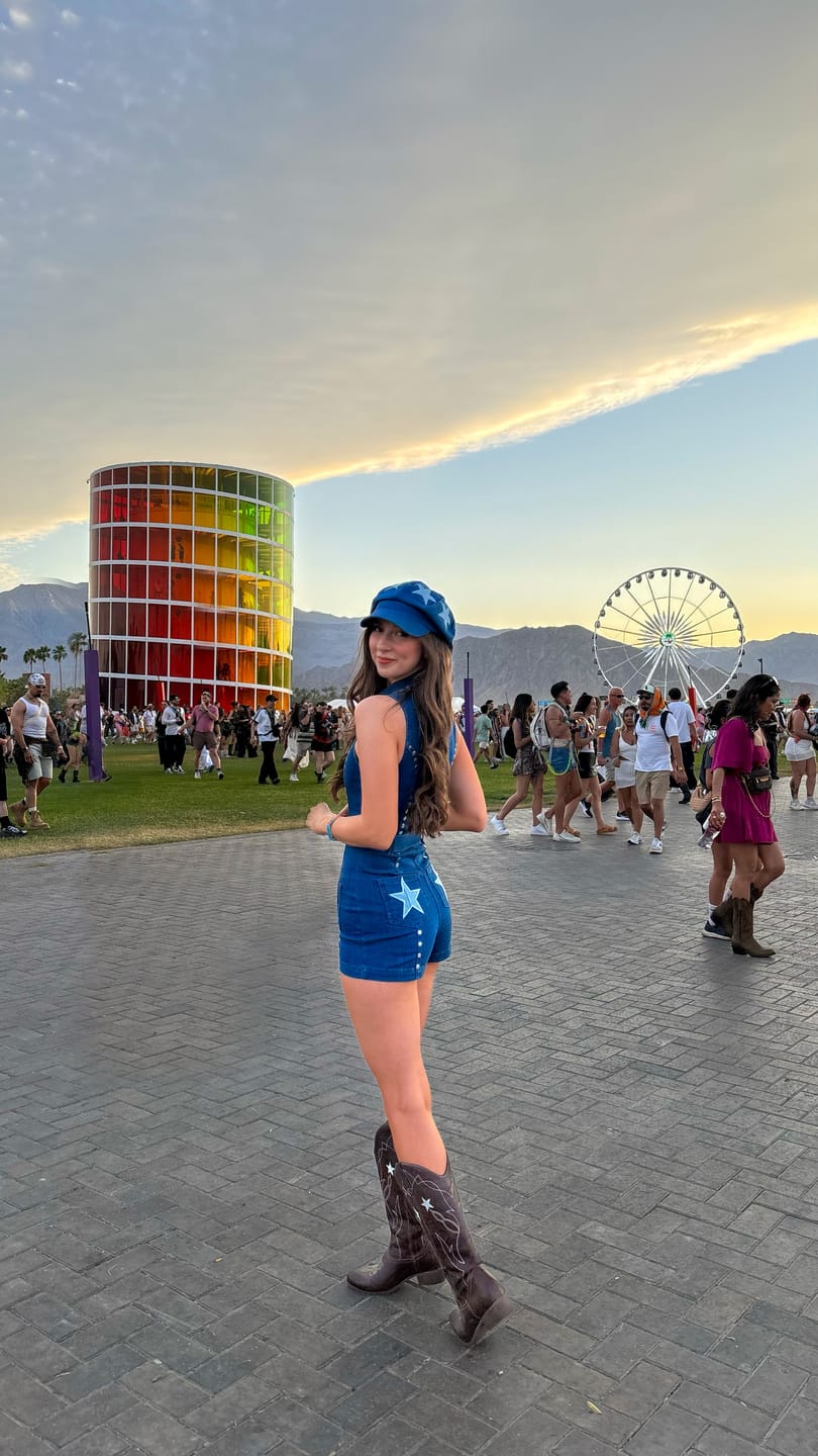 Customer photo review of Showtime Denim Playsuit in Blue
