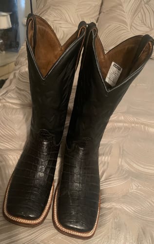 Customer photo review of Black - Genuine Caiman Crocodile Belly Boots