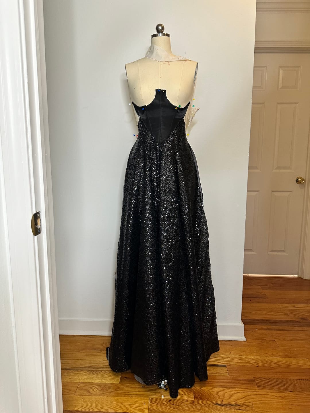 Customer photo review of Black Liquid Bridal Satin