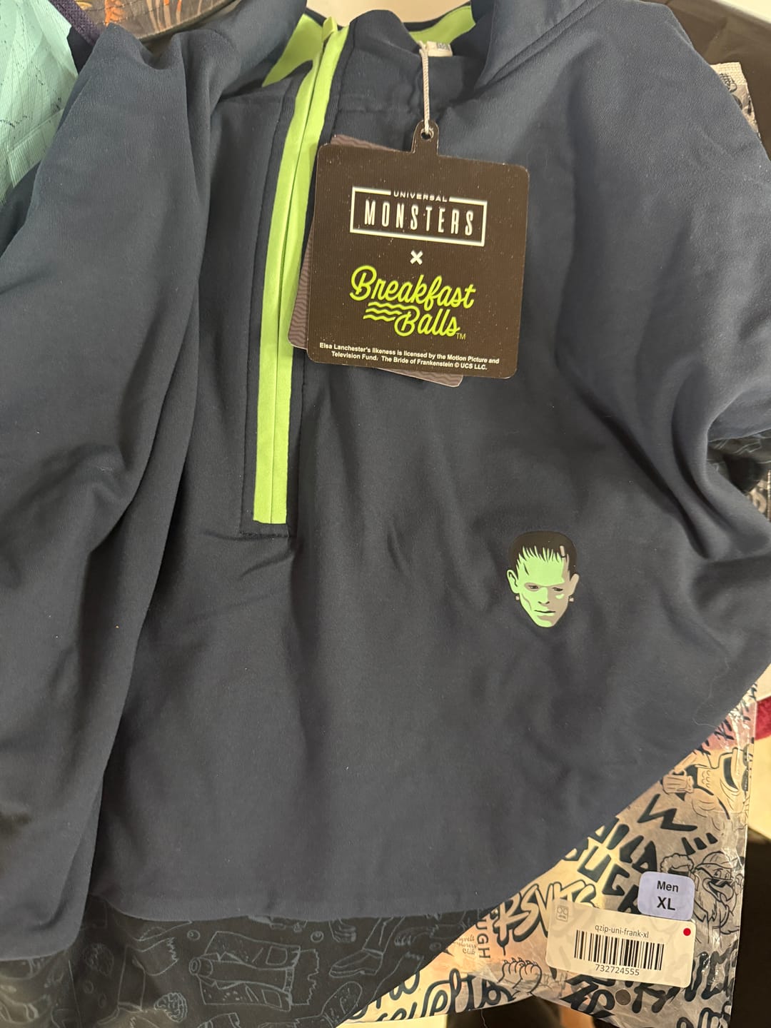 Customer photo review of Universal Monsters "Some Assembly Required" – Quarter Zip