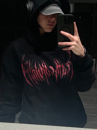Customer photo review of Dragon Soul Oversized pullover hoodie [INFERNO]