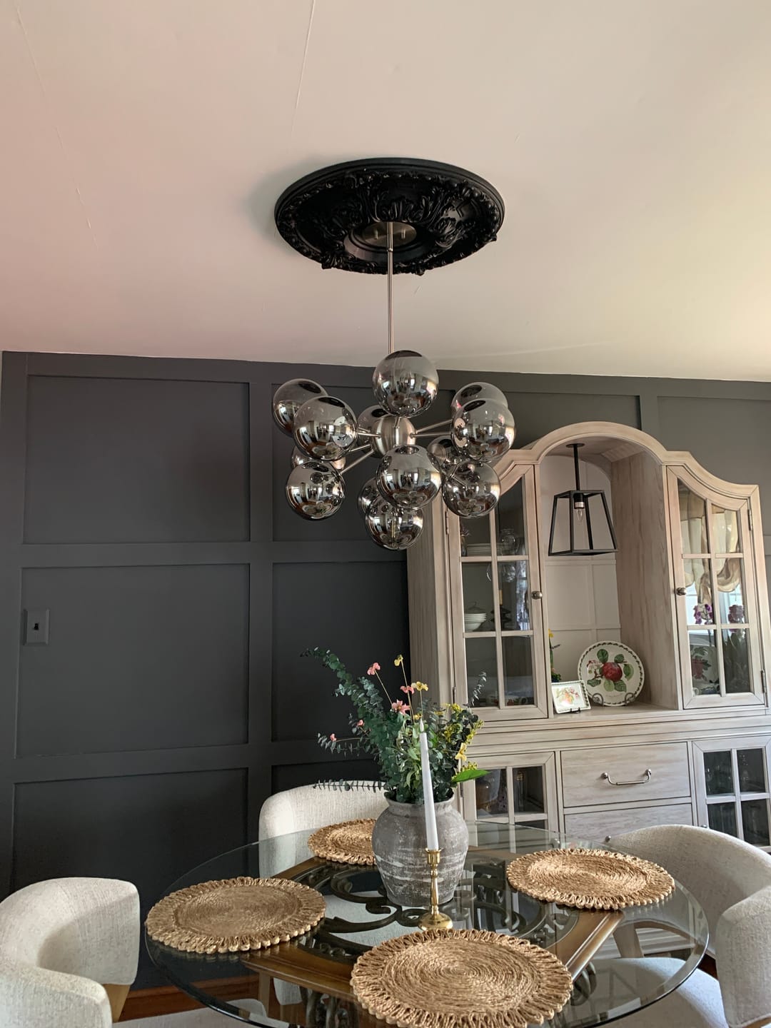 Customer photo review of Glam Dark Pearl Sputnik Smoked Glass Bubble Chandelier Light Fixture