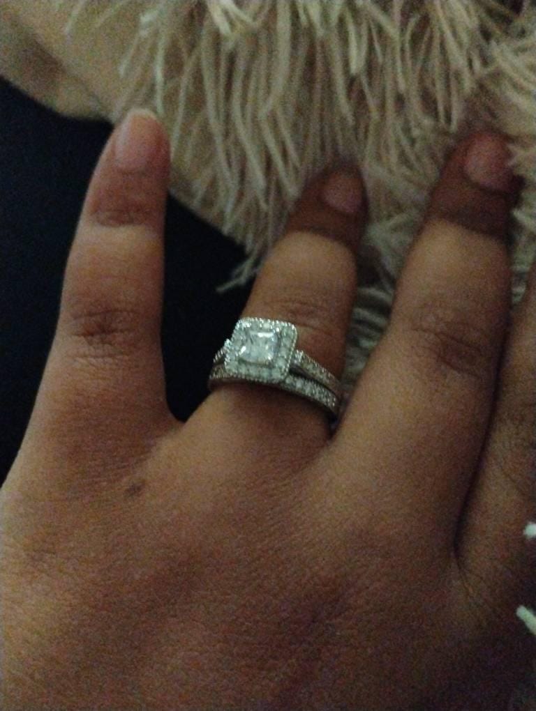 Customer photo review of Timeless Elegance 1 CT Princess Bridal Duo