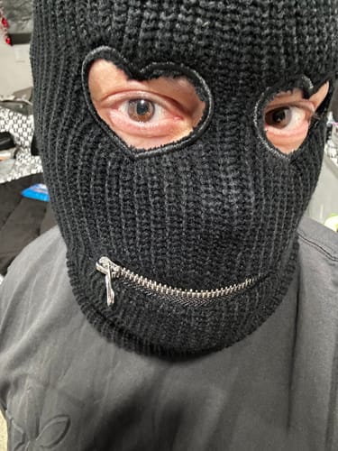 Customer photo review of Heart Eyes Ski Mask
