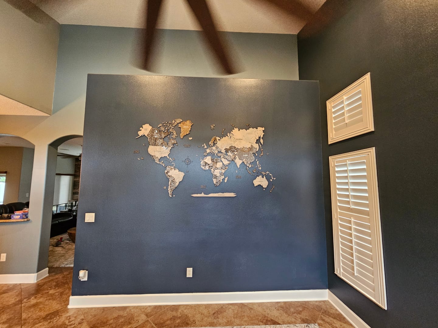 Customer photo review of Wood World Map -Loft