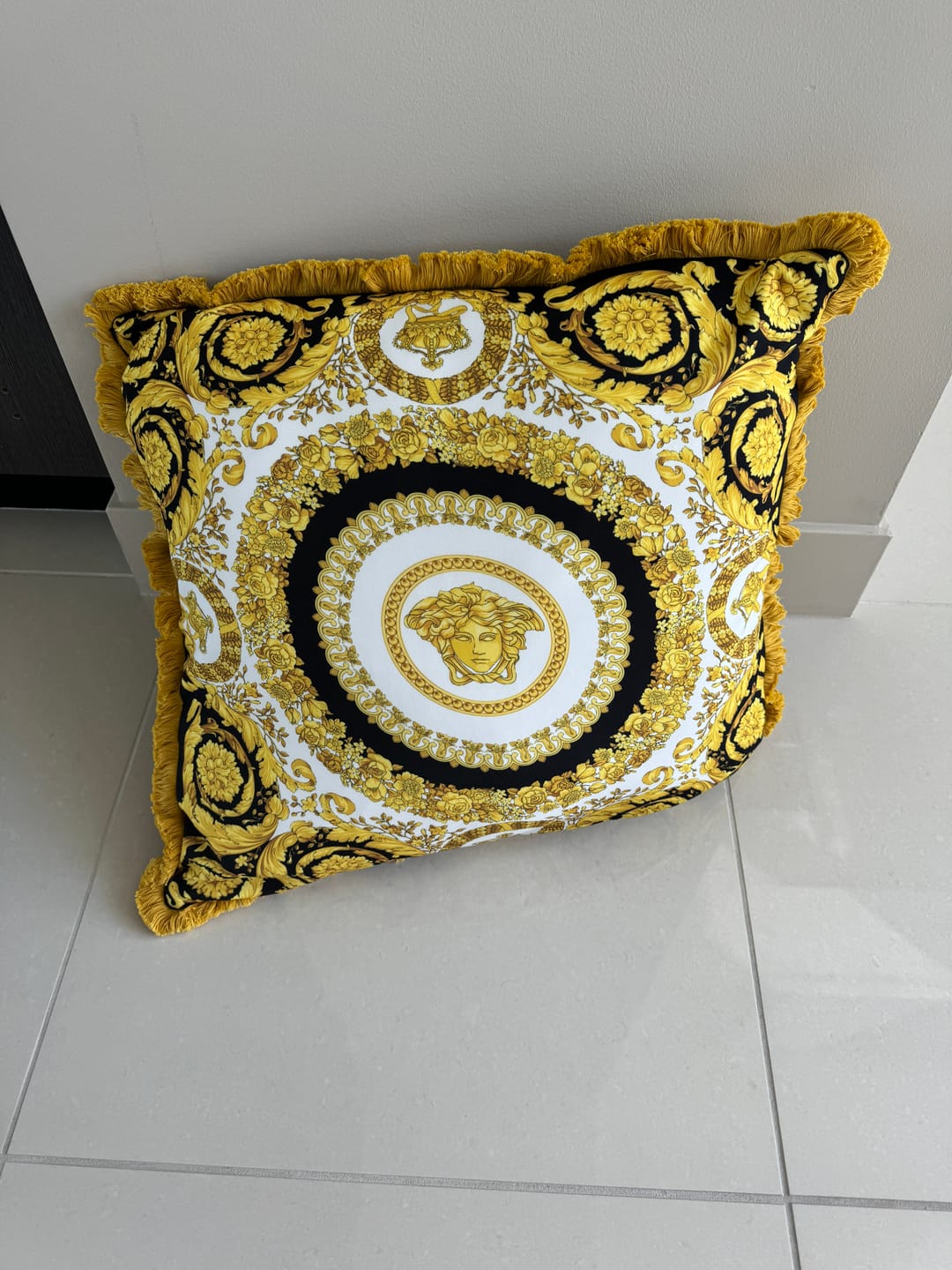 Customer photo review of Luxurious Baroque Italian Fabric by the Yard - Yellow Pattern for Elegant Projects