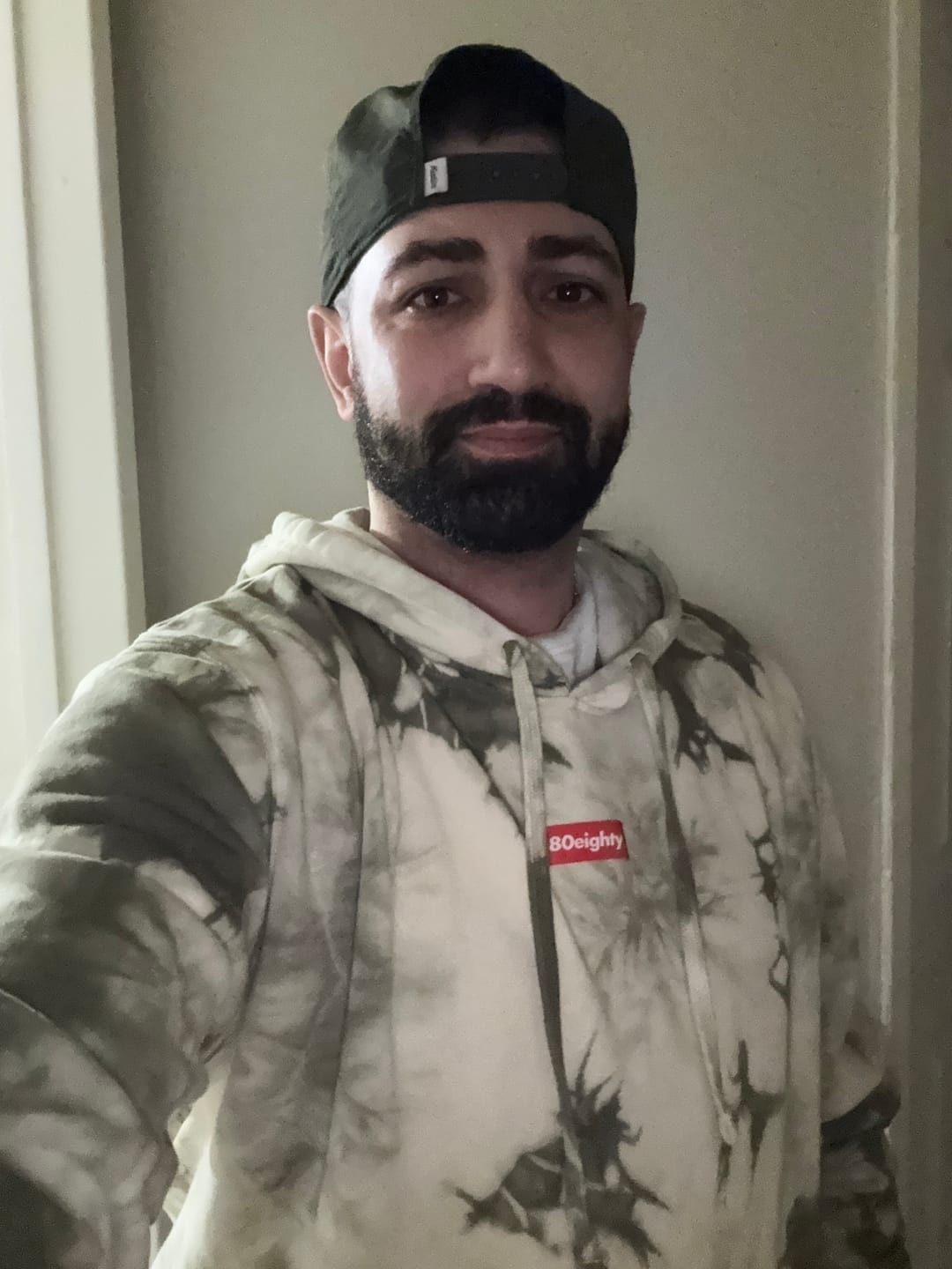 Customer photo review of 80Eighty® Tie Dye Olive Hoodie
