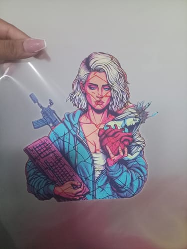 Customer photo review of DTF Starter Bundle: A3+(13x19) Hot Peel, 500g Soft Powder & 100ml Ink Set