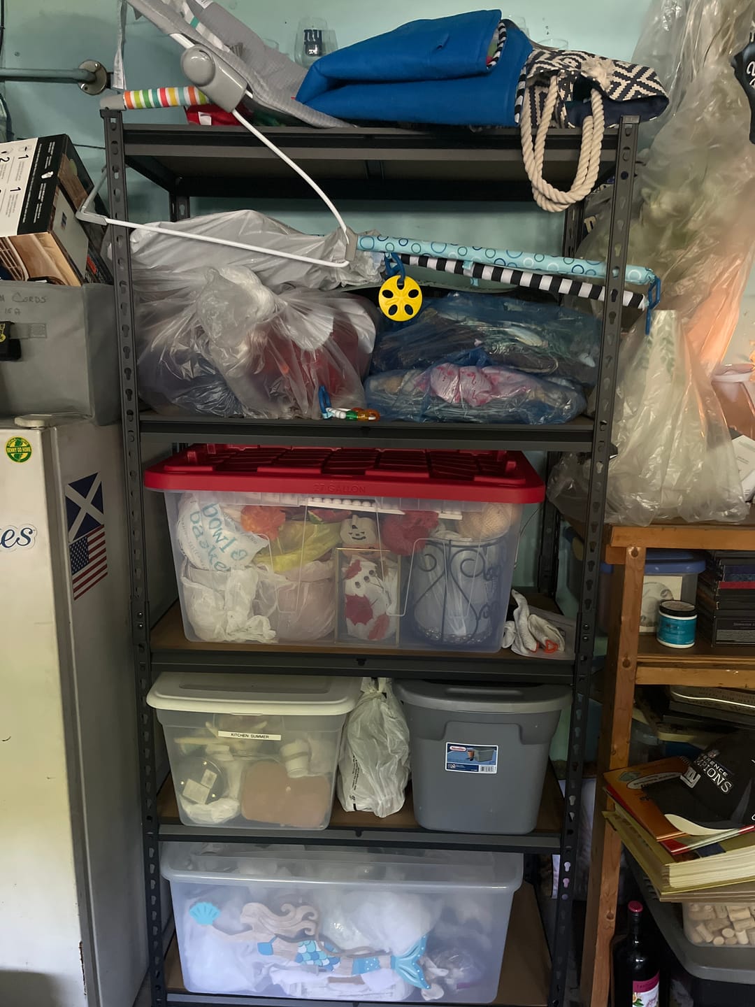 Customer photo review of REIBII 35.5“W Garage Storage Shelves, 5-Tier Adjustable Storage Rack, 2000 Lbs Heavy Duty Shelving Units, Metal Shelves for Pantry Kitchen Basement