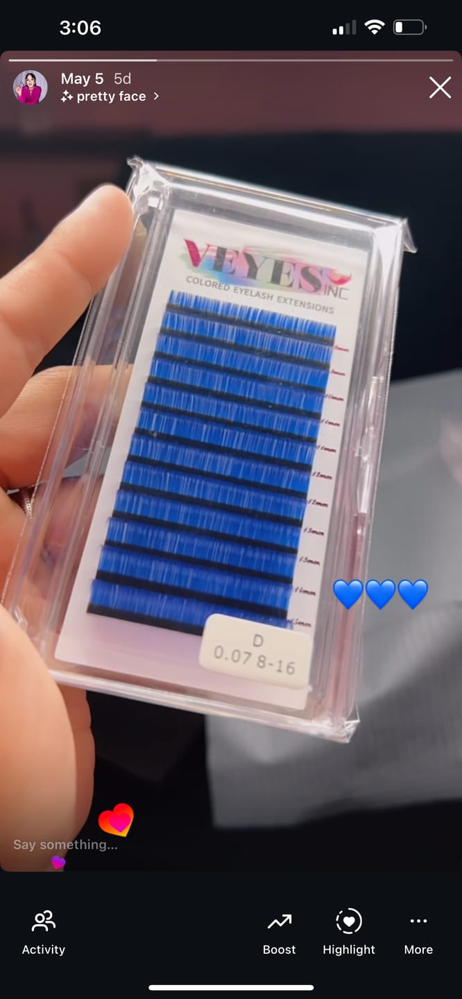 Customer photo review of Blueberry Lash 0.07mm