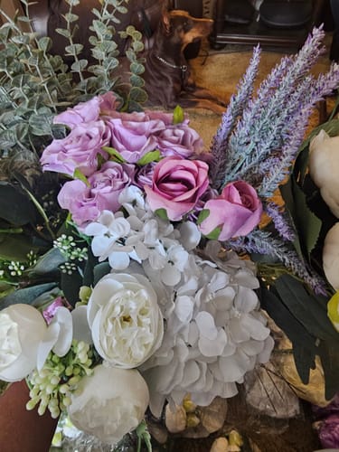 Customer photo review of Clearance Bulk 5 Bundles Purple Lavender Bush Stems Wholesale