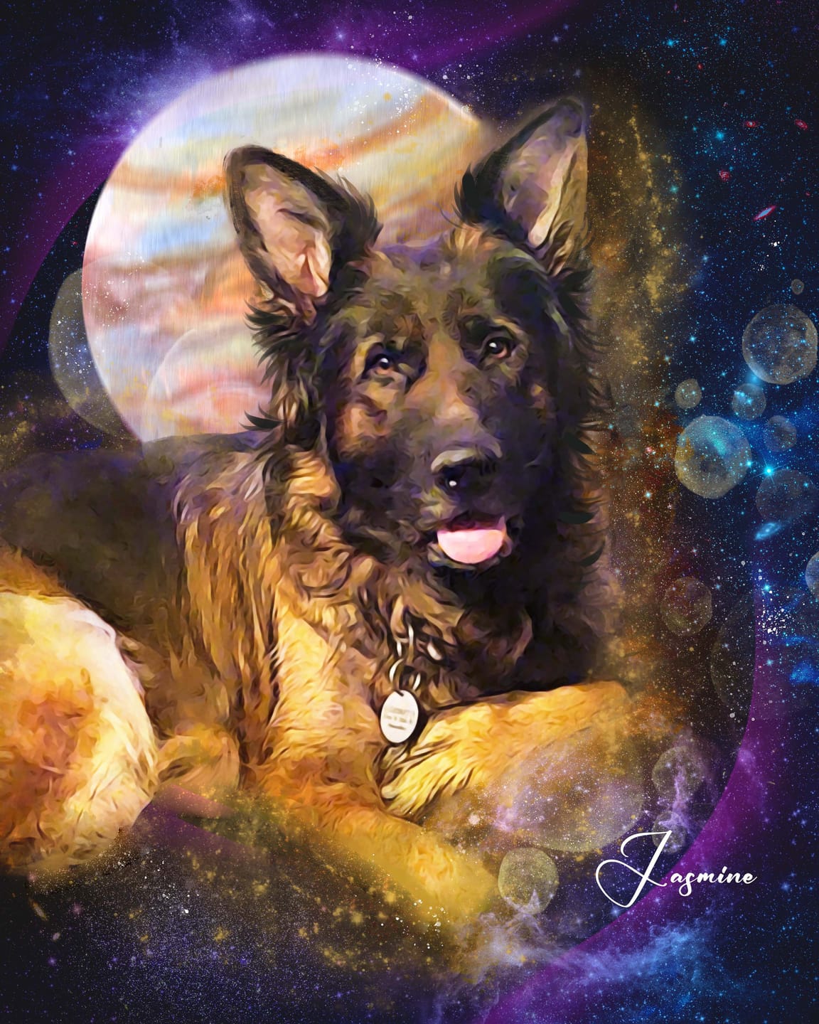 Customer photo review of Watercolor Pet Art - Pet Galaxy (PG)