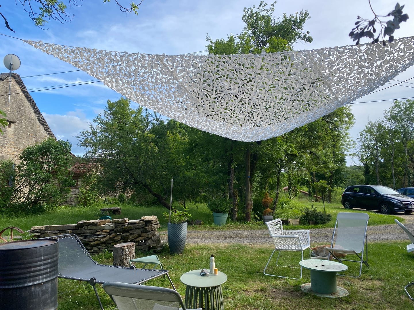 Customer photo review of Filet de camouflage triangulaire blanc