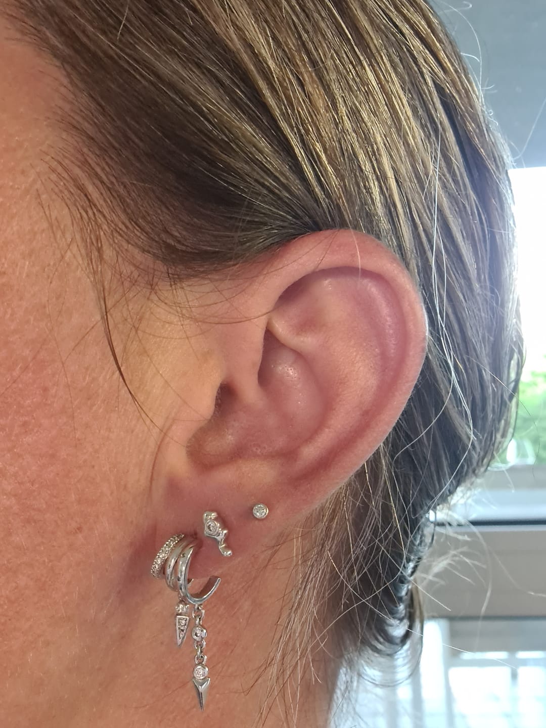 Customer photo review of Sienna Illusion Earrings