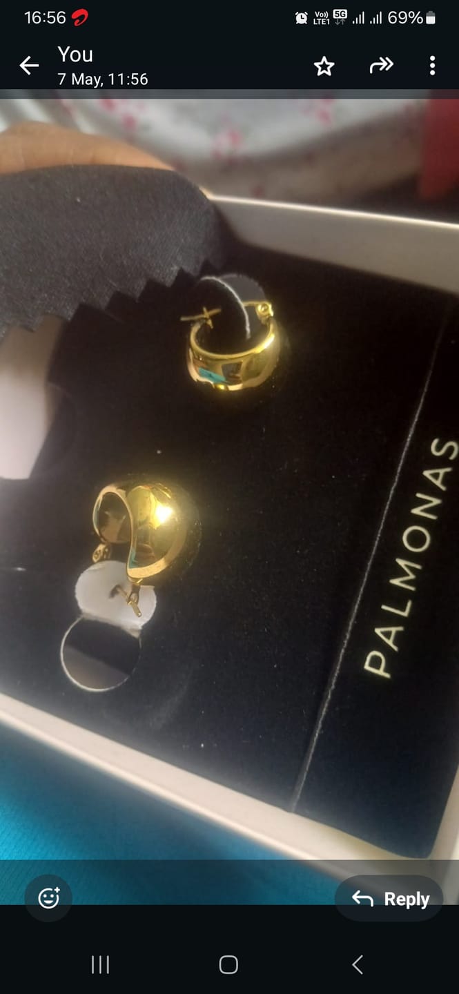 Customer photo review of Ball Hoop Earrings