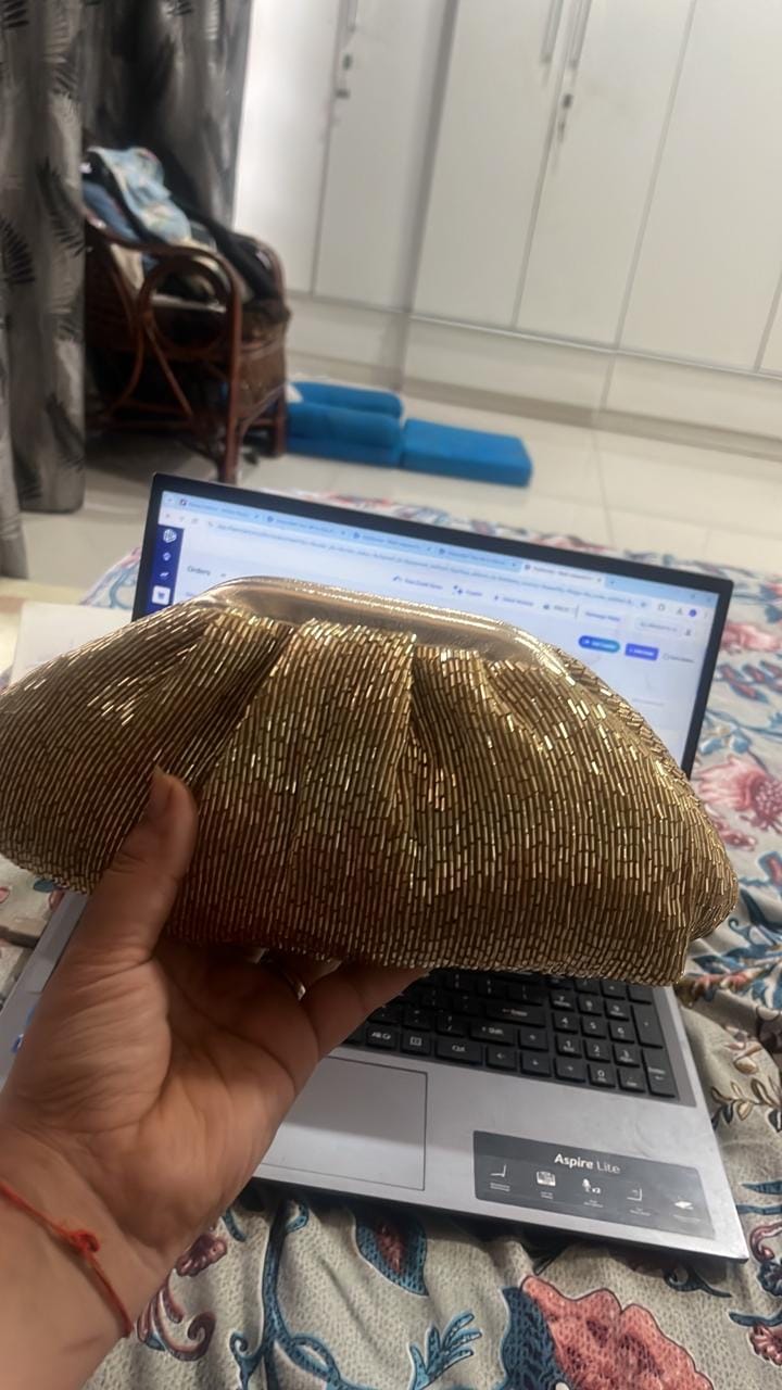 Customer photo review of MONROE VINTAGE PURSE-GOLD