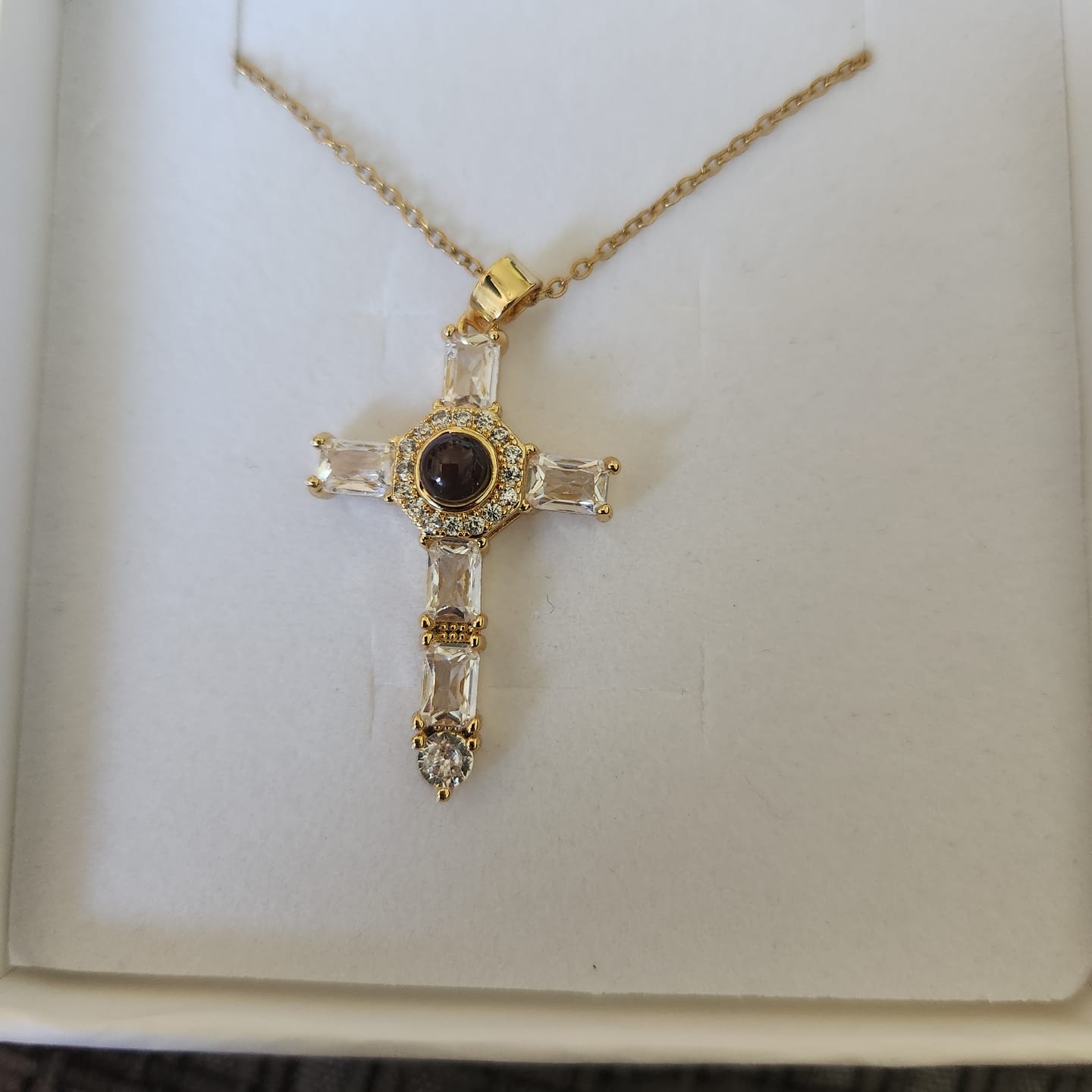 Customer photo review of Cross Photo Necklace