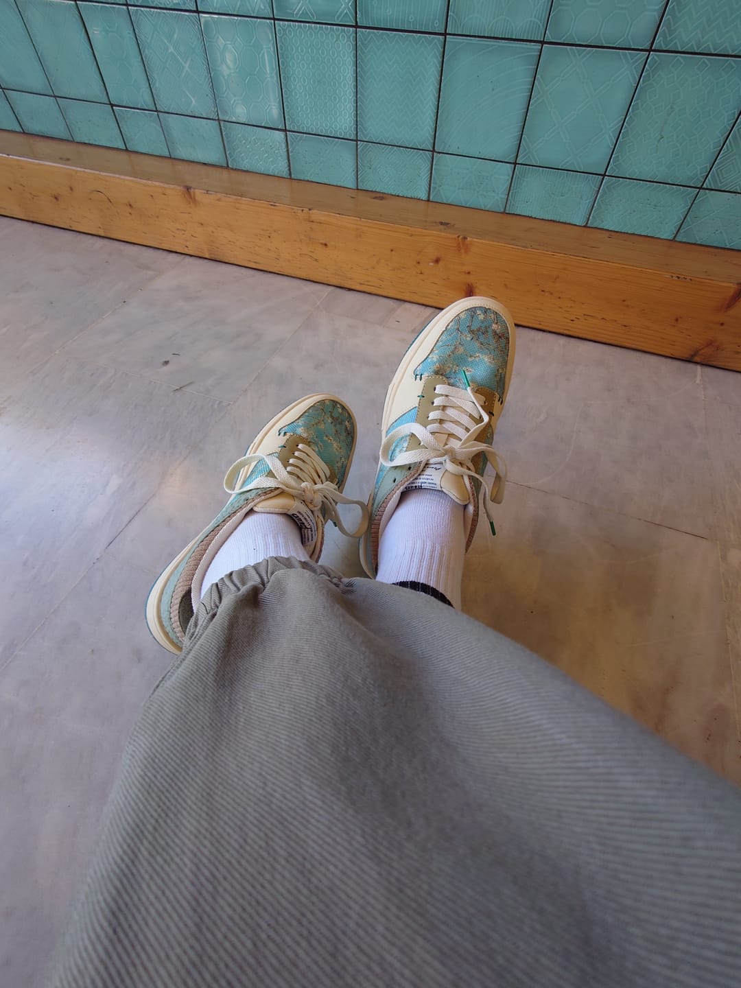 Customer photo review of Van Gogh Almond Blossoms inspired sneakers