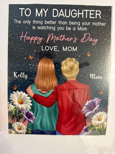 Customer photo review of To My Daughter From Mom Happy Mother's Day Birth Flower Beautiful Hill At Night Personalized Poster