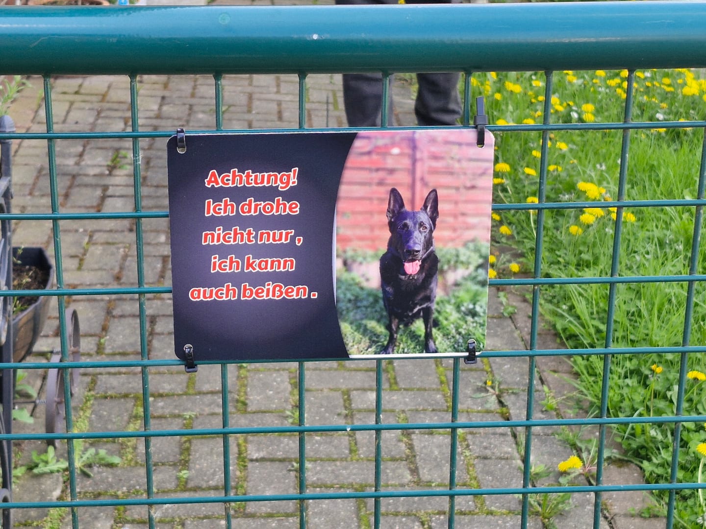 Customer photo review of Hunde-Türschild personalisiert mit Foto & Text (UV- und wetterfest)