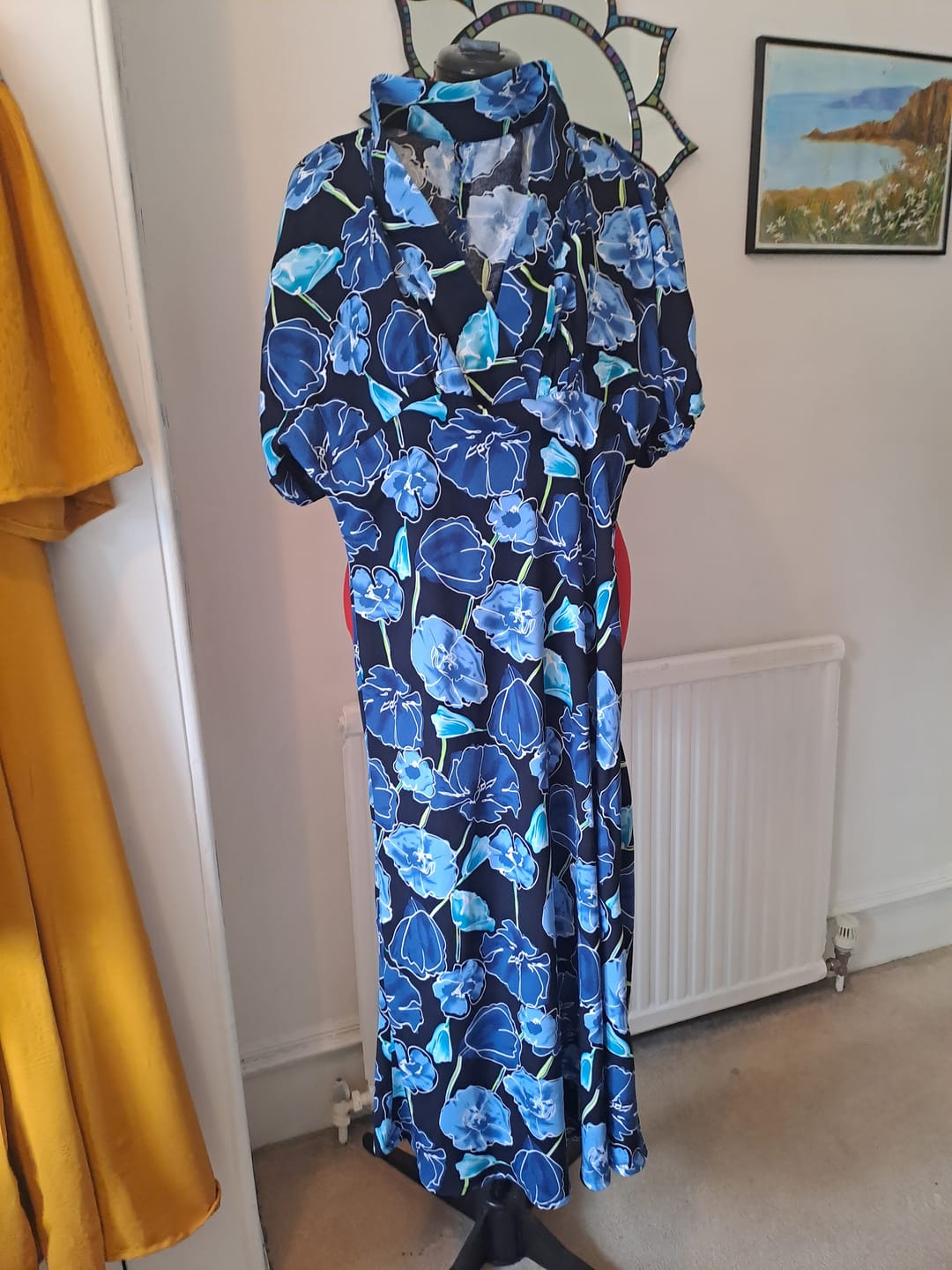 Customer photo review of Flower Drawings on Black Viscose Challis Fabric