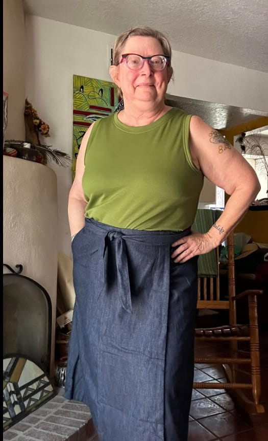 Customer photo review of NEW! Denim Wrap Skirt