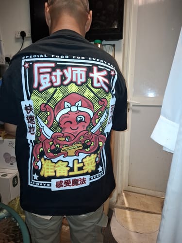 Customer photo review of Chef Octopus T-shirt