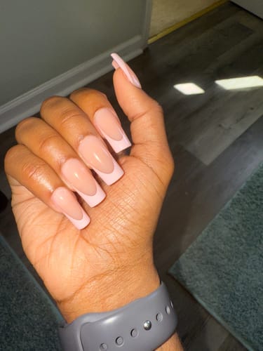 Customer photo review of XCOATTIPS® French - Peach Long Square Pastel Tips