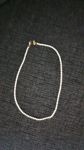 Customer photo review of TENNIS NECKLACE (3MM) - 18K GOLD-PLATED