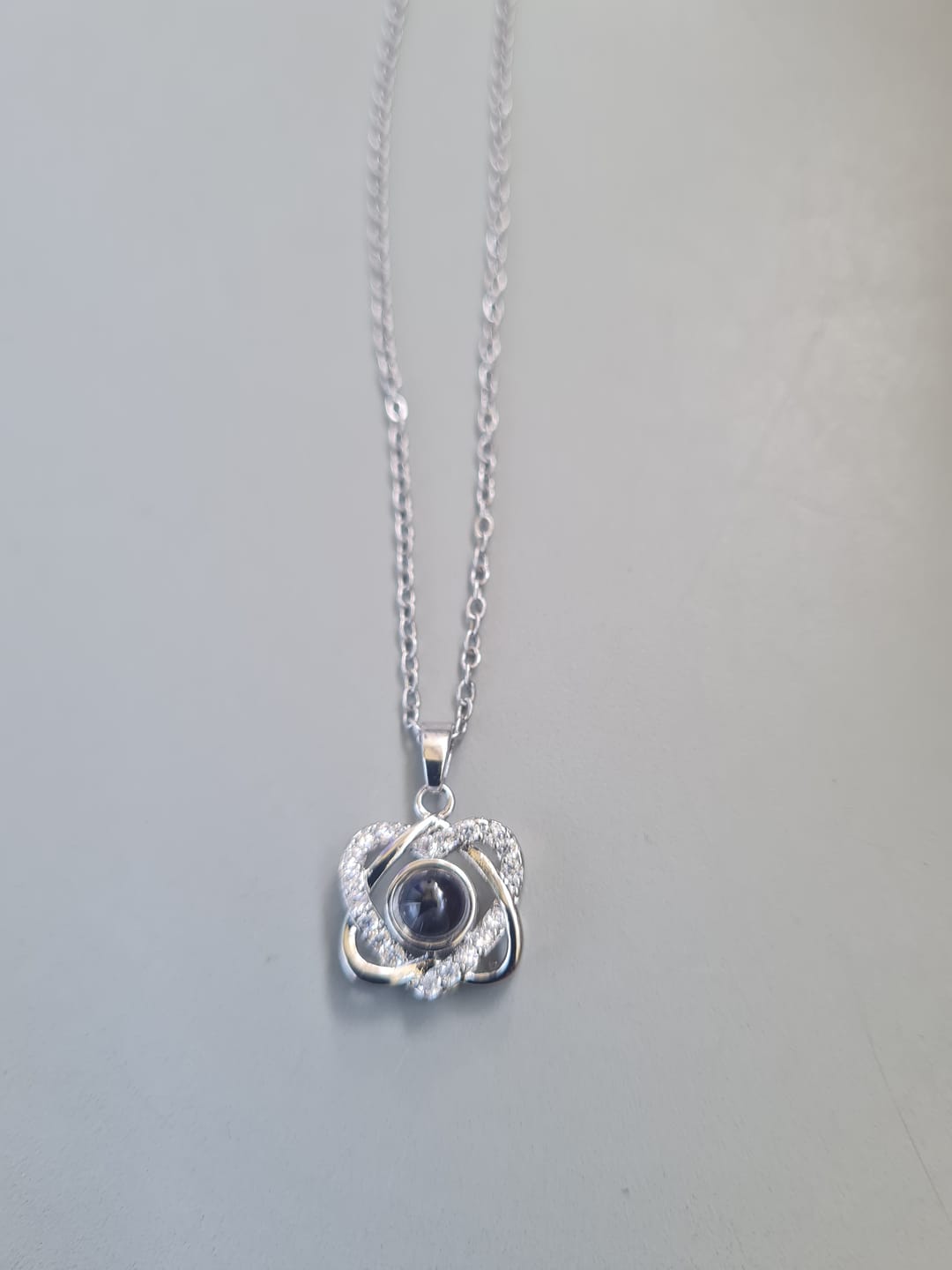 Customer photo review of Double Heart Photo Necklace