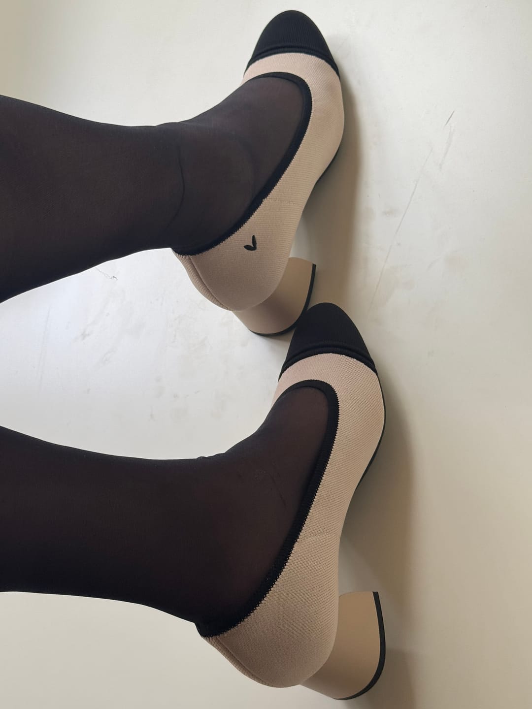 Customer photo review of Fuzzy Legs Sock Slippers