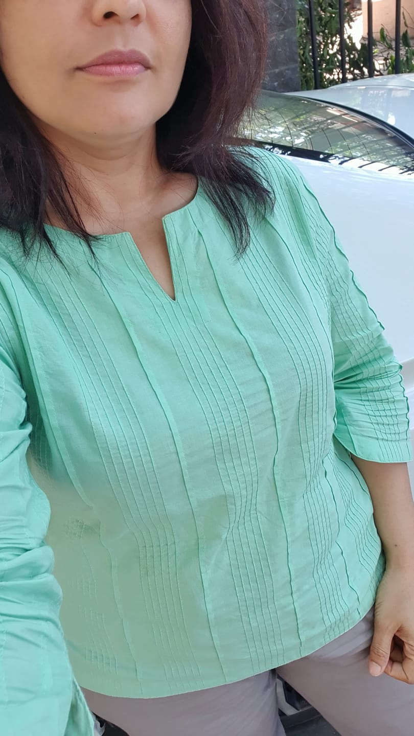 Customer photo review of Mint Green Everyday Cotton Top