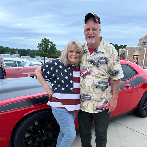 Customer photo review of Dodge Challenger Hawaiian Shirt, Hawaiian shirt for men, dad husband car lover HO0009