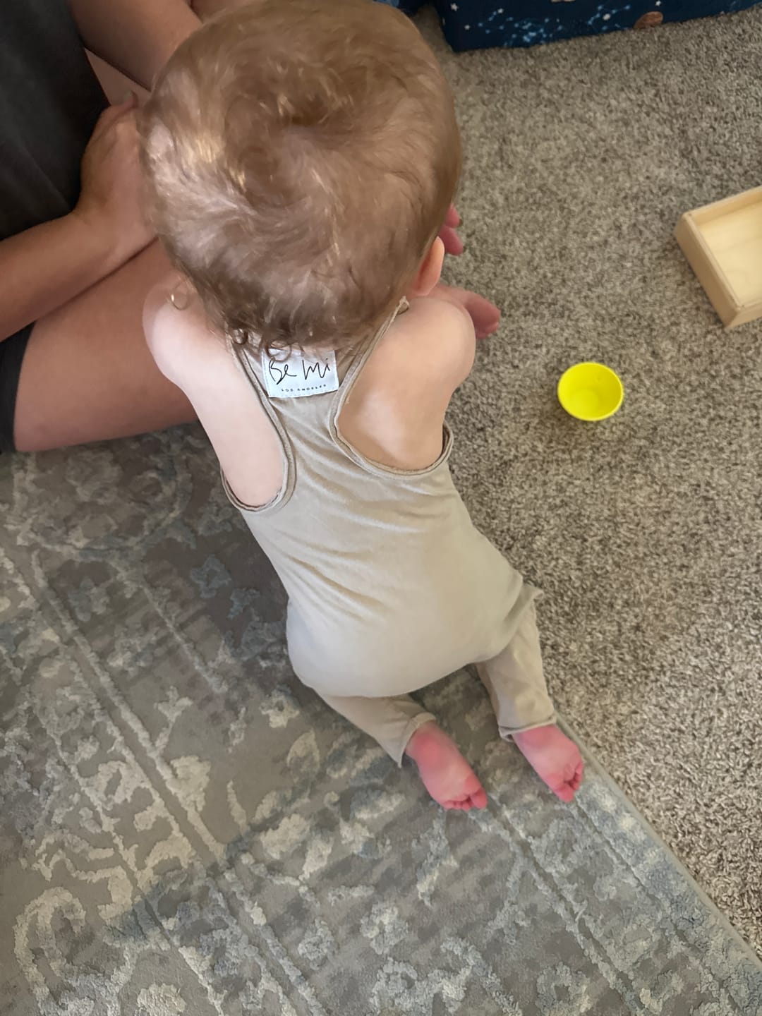 Customer photo review of Baby Romper Tan